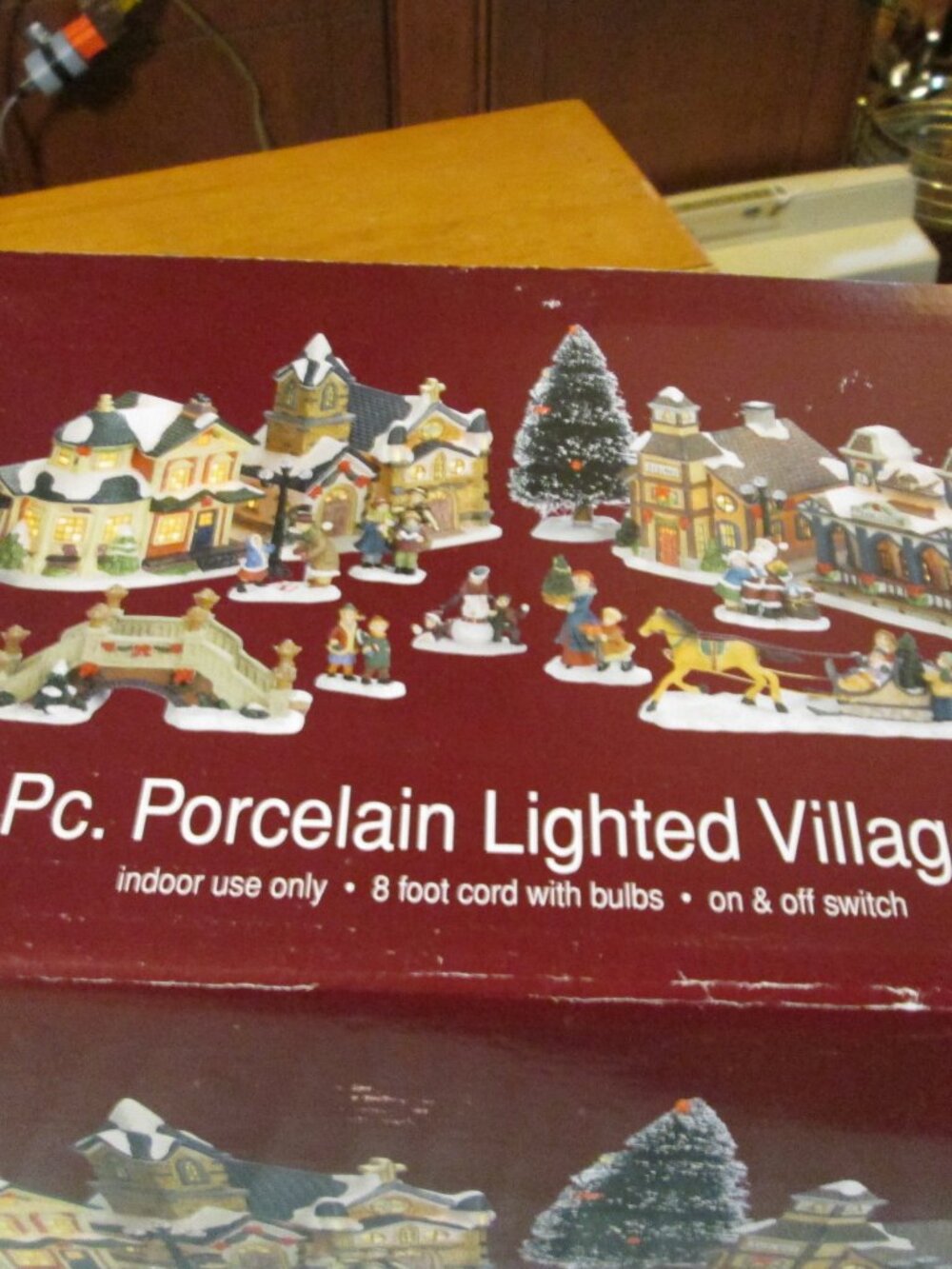 NEW vtg enchanted forest 18 pc village with light cord - Picture 2 of 8